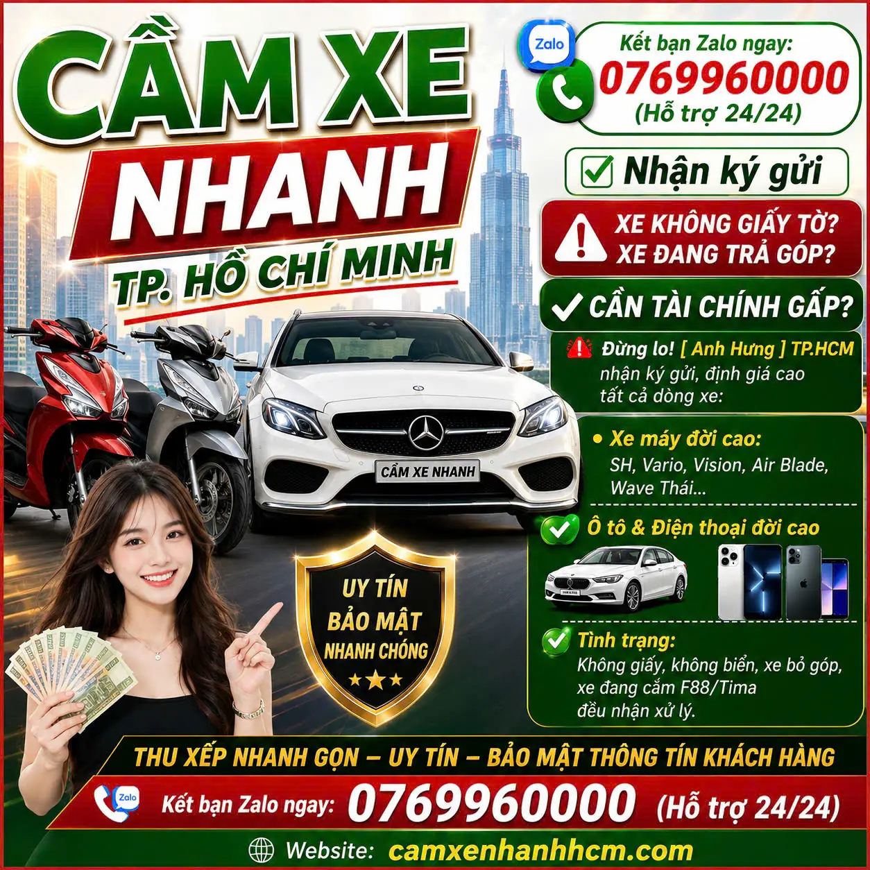 Cầm xe nhanh Hcm