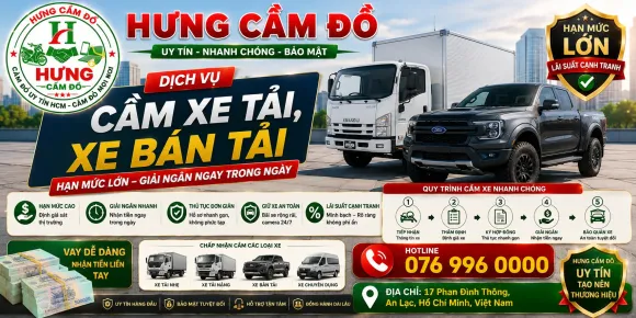 Bảng lãi suất và phí dịch vụ cầm đồ công khai | Hưng Cầm Đồ